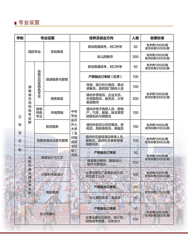 岳陽市湘北女子職業學校2019年招生簡章