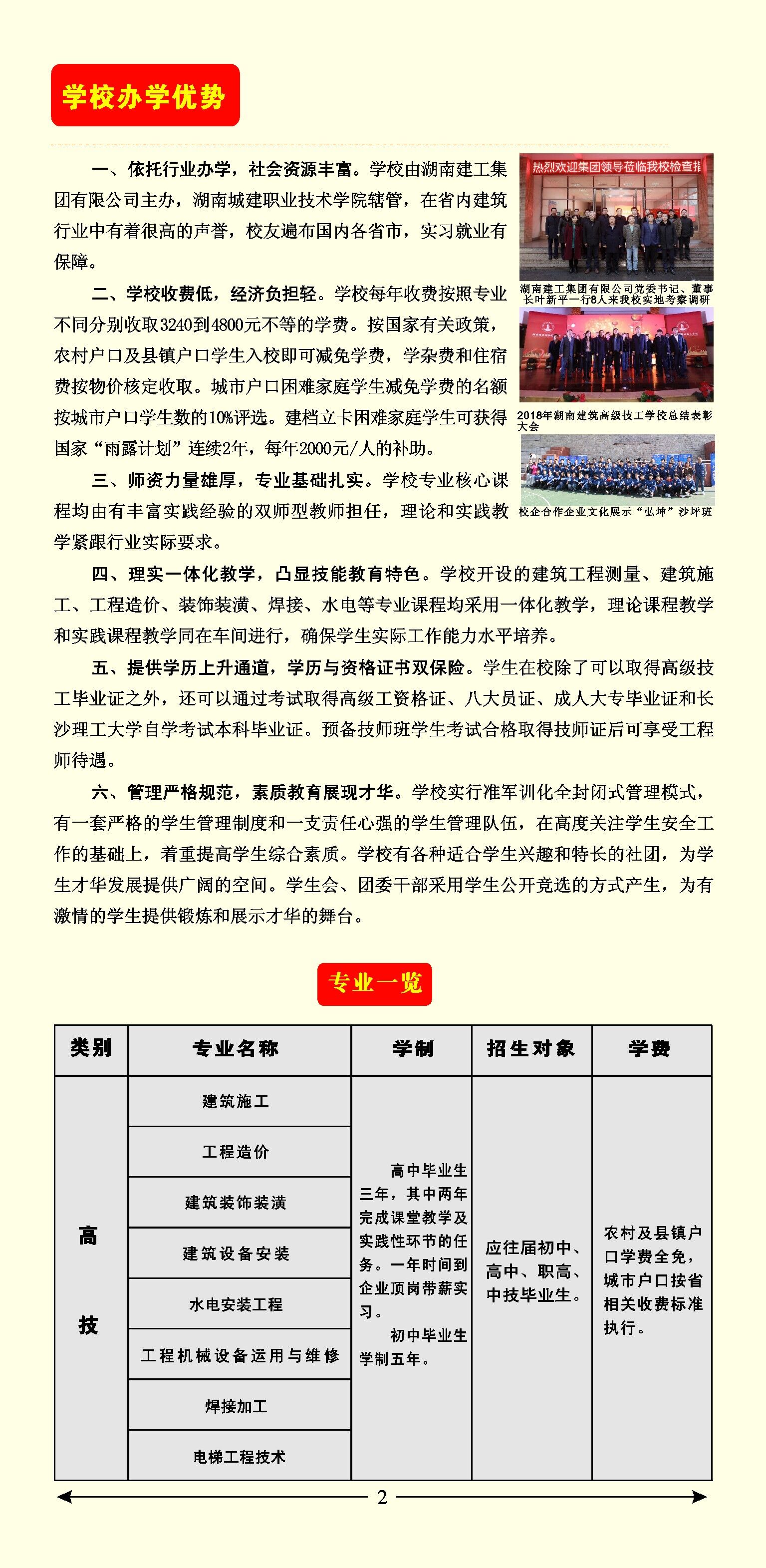  湖南建筑高級技工學校2019年招生簡章 