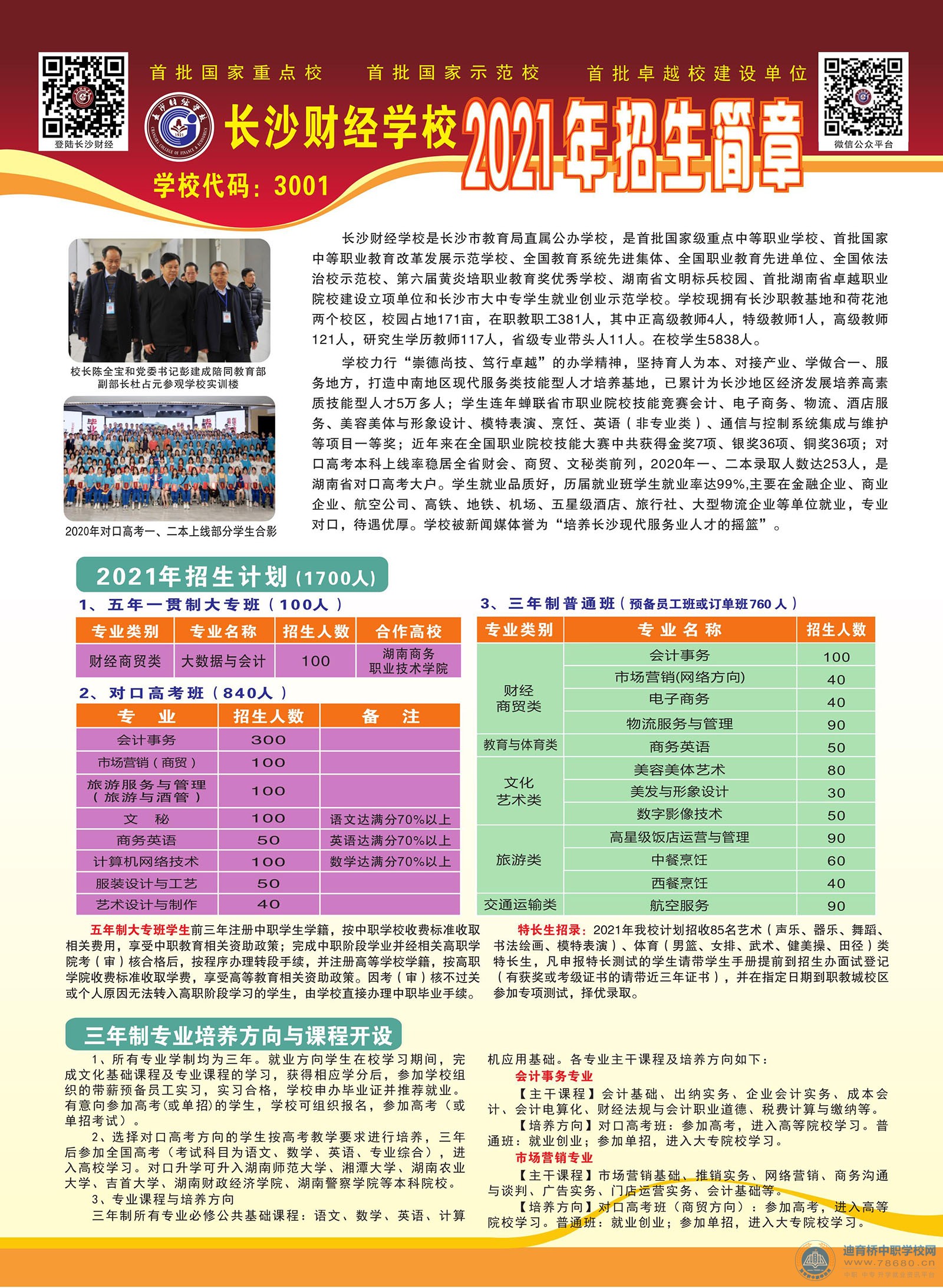 
長沙財經學校2021年招生簡章