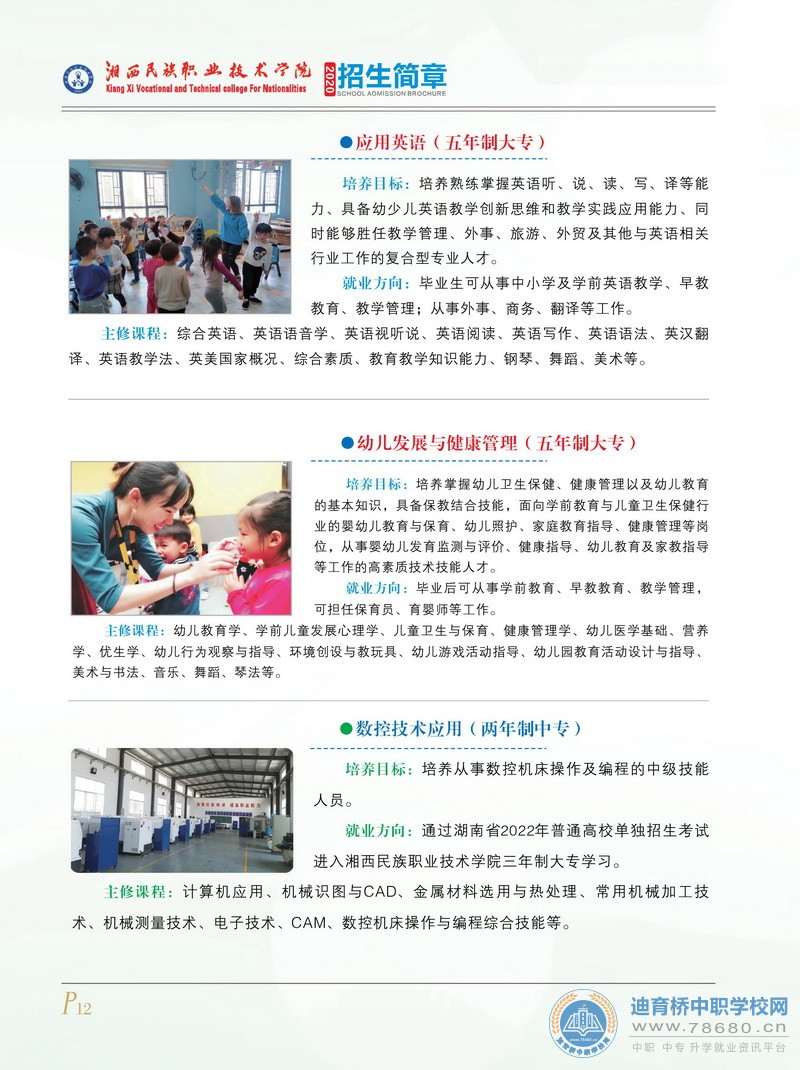 湘西民族職業技術學院2020年初中起點招生簡章