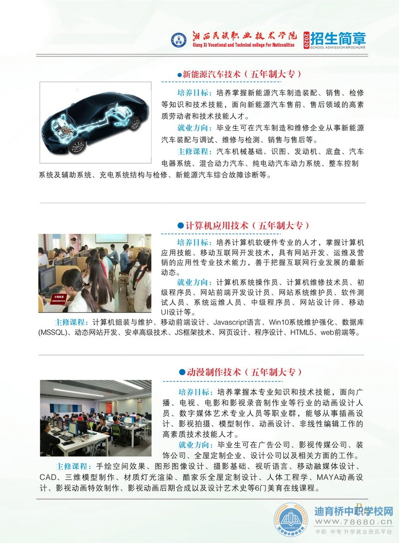 湘西民族職業技術學院2020年初中起點招生簡章
