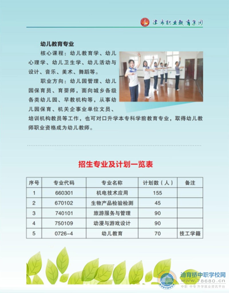 津市職業中專學校2021年招生簡章