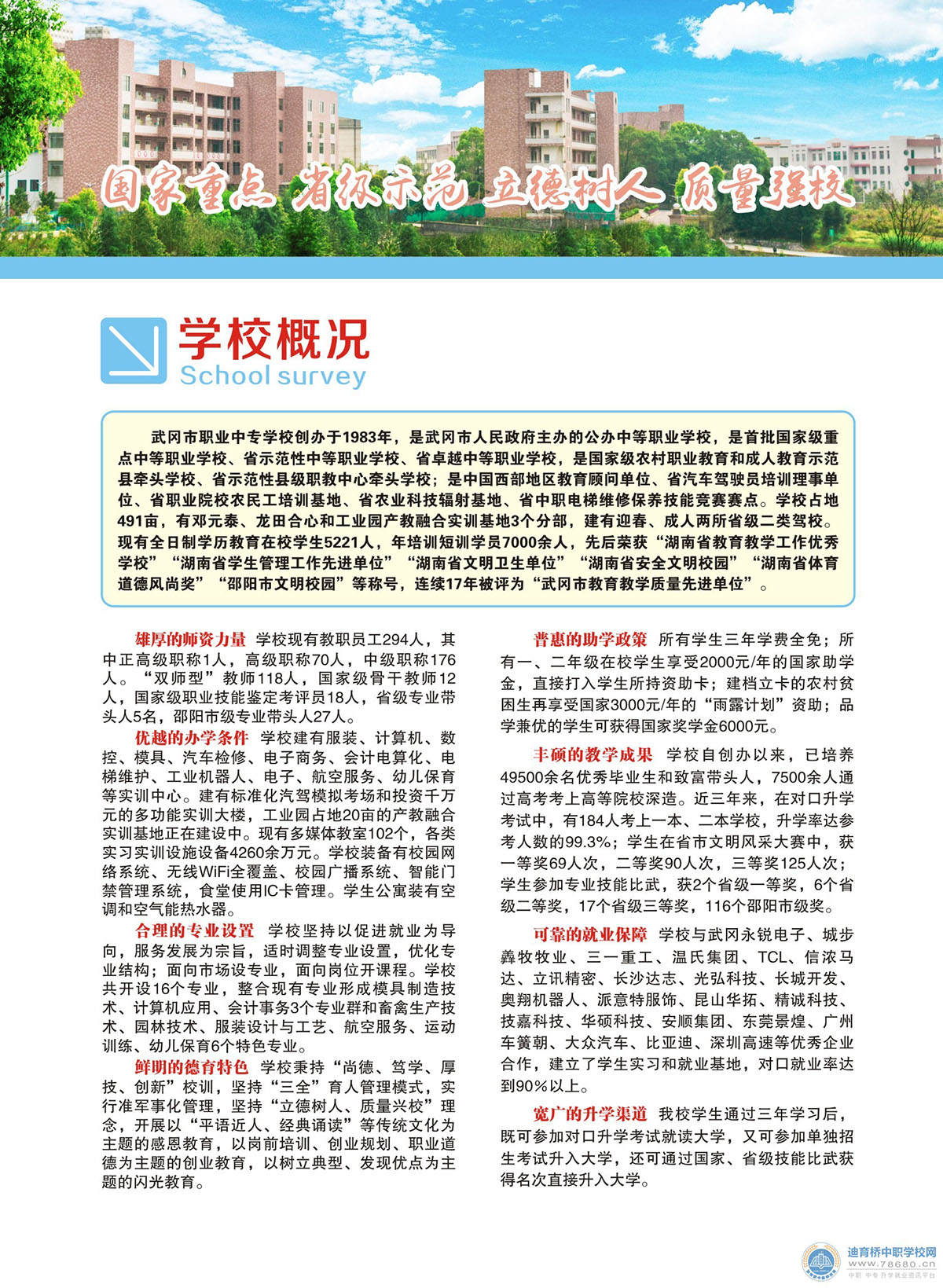 武岡市職業中專學校2021年招生簡章