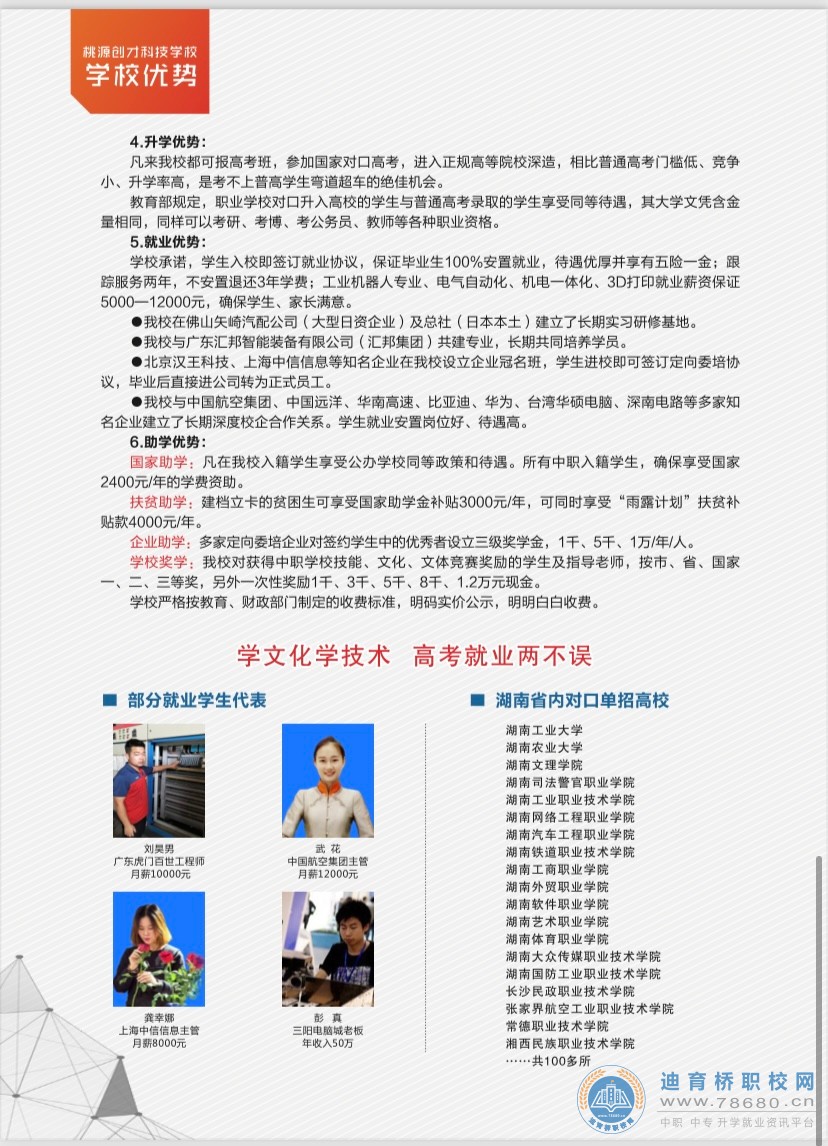 桃源創才科技學校2021年招生簡章