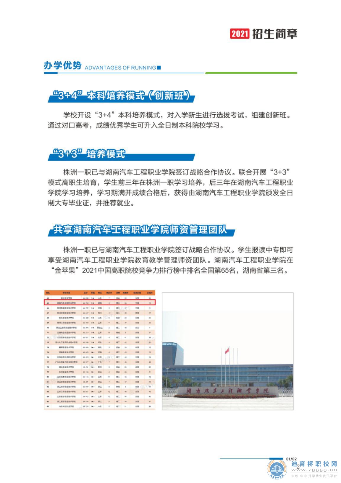 株洲市第一職業技術學校2021年招生簡章