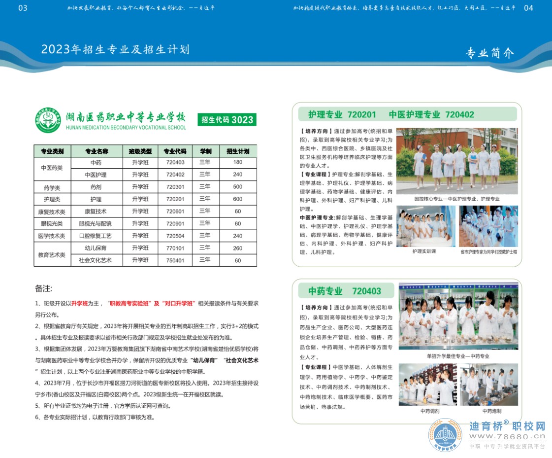 湖南醫藥職業中等專業學校2023年招生簡章