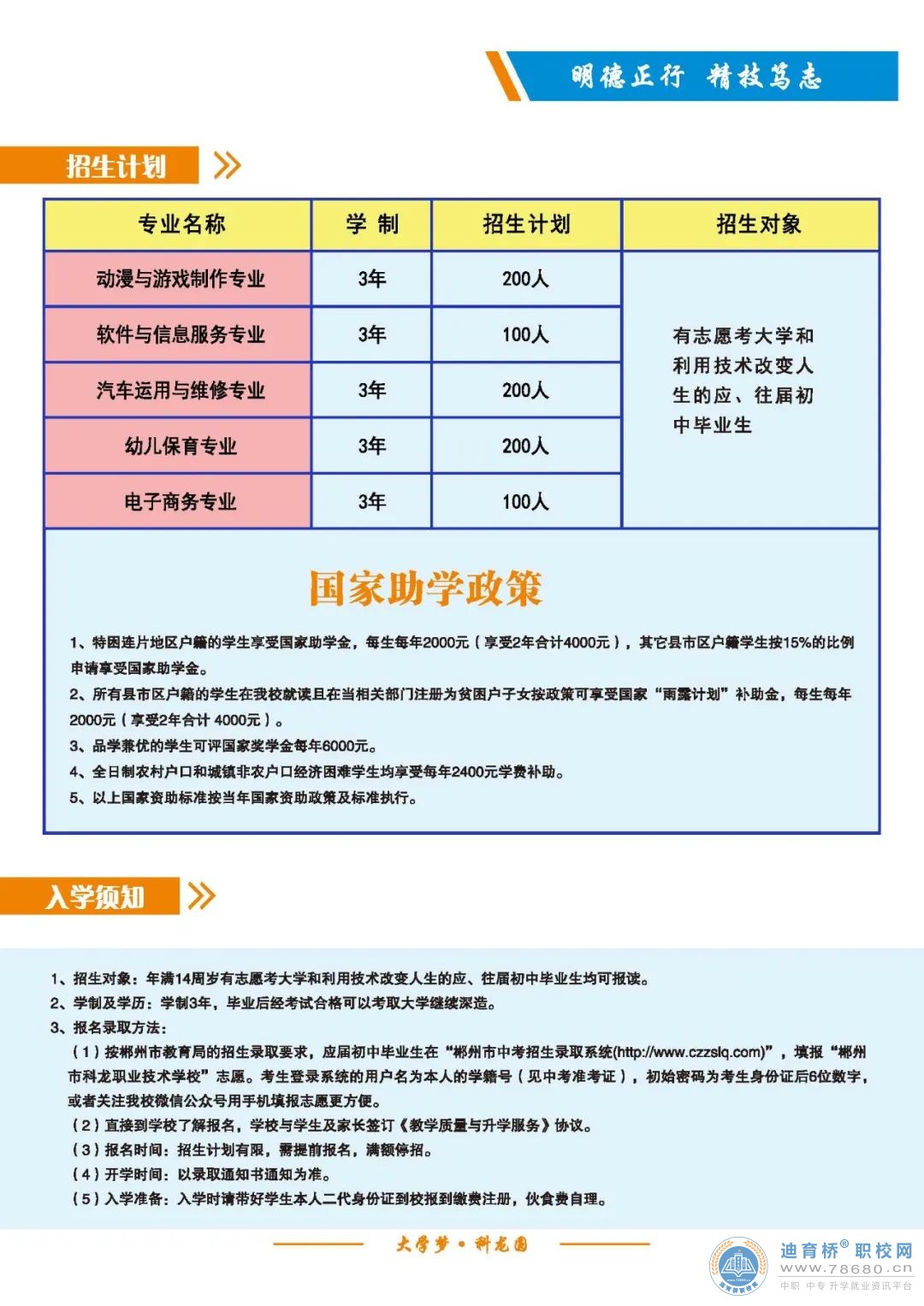 郴州市科龍職業技術學校2023年招生簡章
