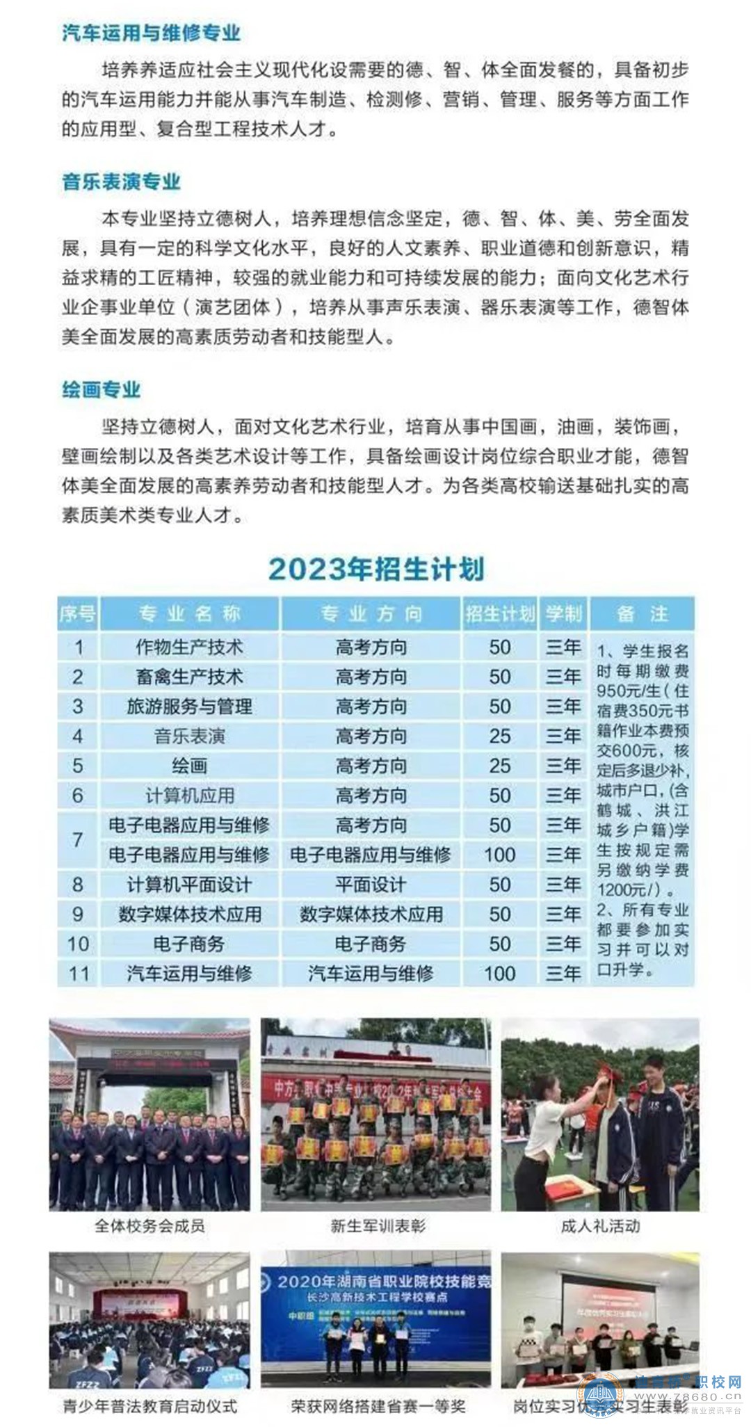 中方縣職業中等專業學校2023年招生簡章